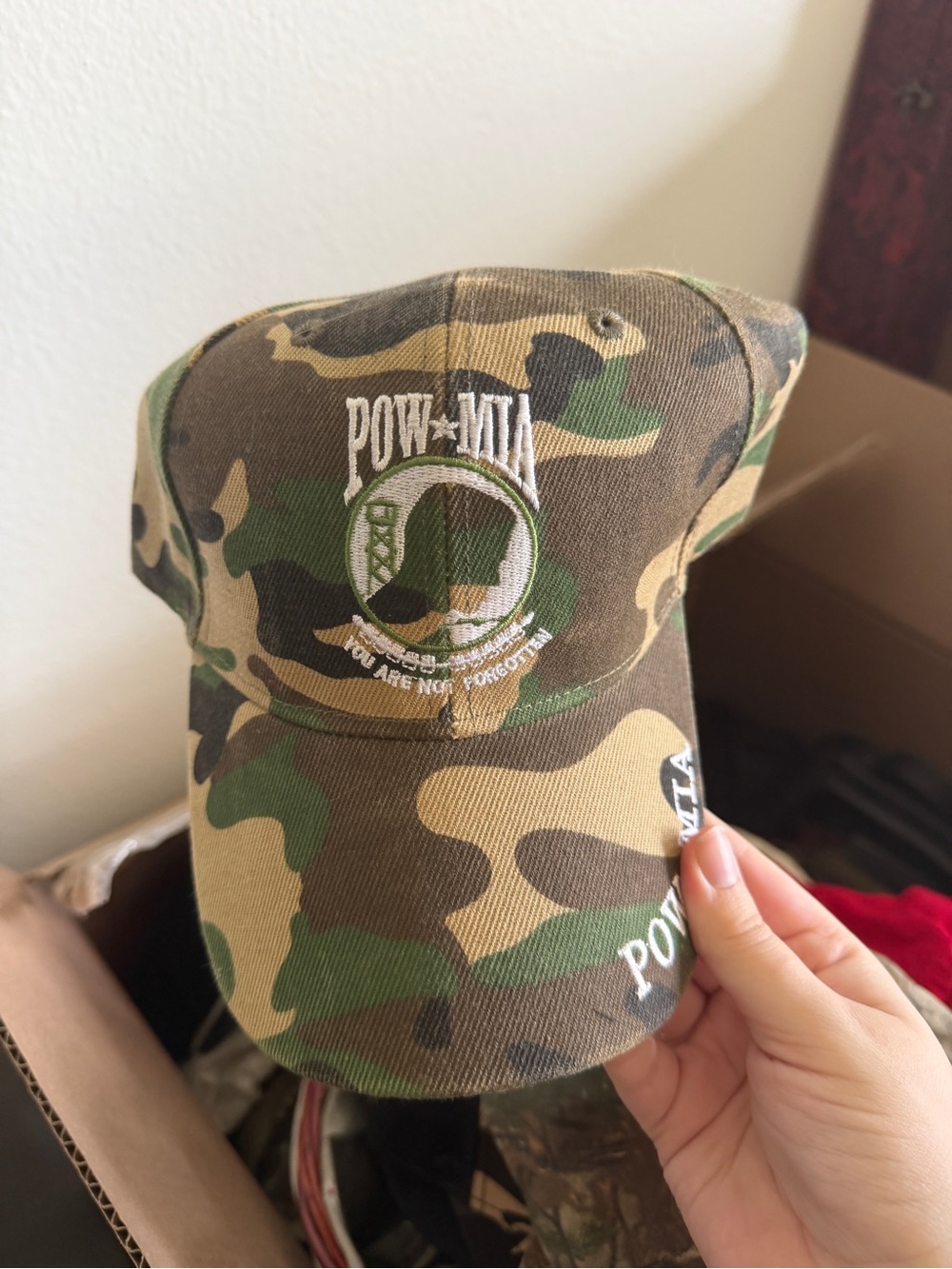 POW-MIA Camouflage Baseball Cap - Green/Brown/Black